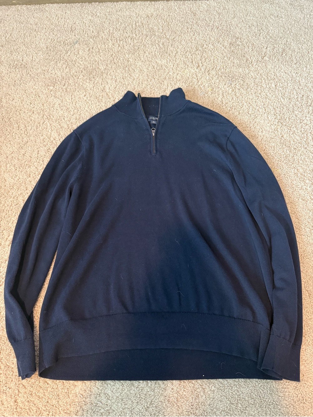 J. Crew Men's Navy Half-Zip Sweater